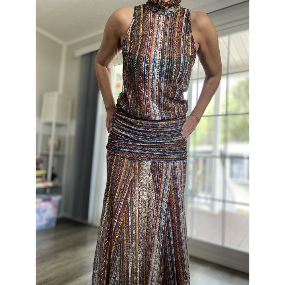 MIXED BY NASRIN evening cocktail dress in a textured pattern BR40 US M Tall